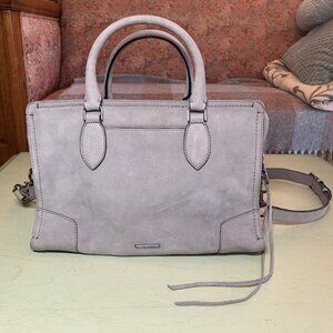 Rebecca Minkoff Greyish Lavender Suede Purse with shoulder strap